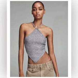 Zara Silver Sequined Scarf Top